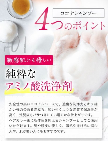 画像8: ★ココナシャンプー 1000ml 先進のアミノ酸ヘマチンシャンプー  傷ついた髪と疲れた地肌を癒す!  優しい香り (8)