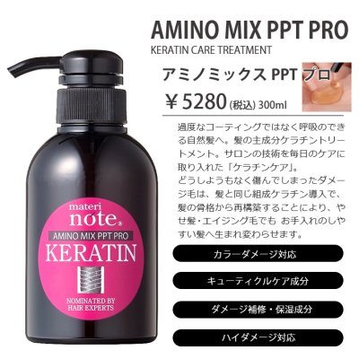 画像1: 最強トリートメント ケラチンは髪の主成分／アミノミックスＰＰＴプロ 300ml どうしようもなく傷んでしまったパサパサダメージ毛は、サロン技術のノウハウを毎日のケアに取り入れた髪と同じ組成成分ケラチン導入トリートメントで髪質改善、元気な髪へ